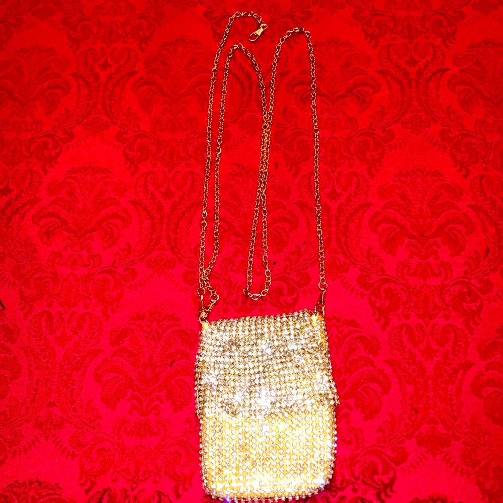 New, Vintage Rhinestone Shoulder Bag (2) Chains
